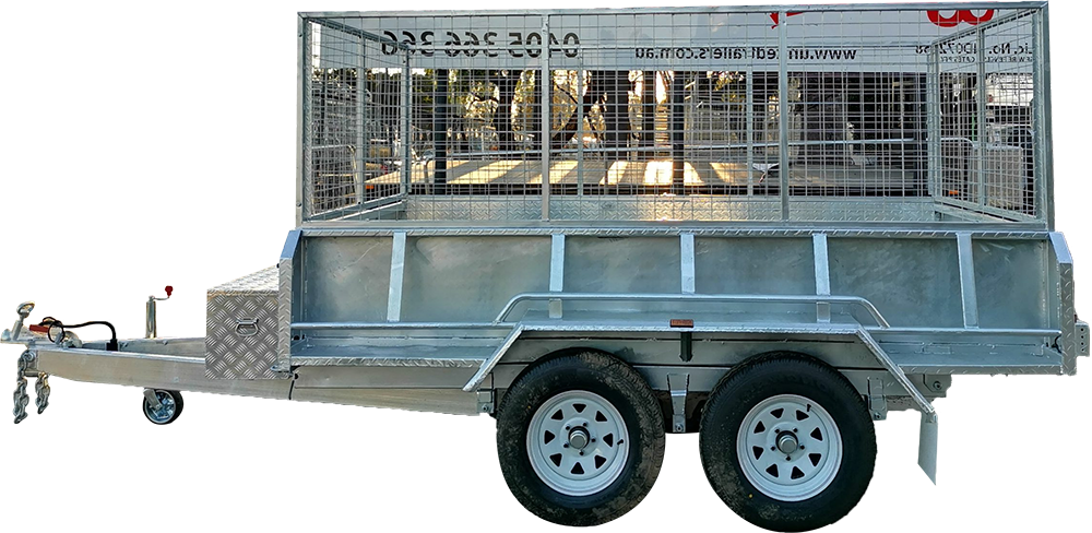 10×5 Hydraulic tipper box trailer 3500kg ATM with 600mm cage